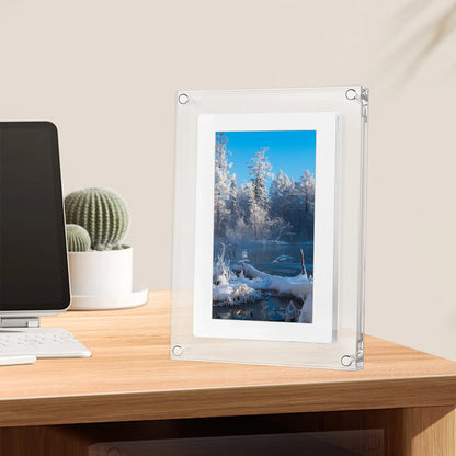 5 Inch Acrylic Digital Picture Frame, 2GB Memory, 1000Mah Built-In Battery, Digital Photo Frame Supporting 1920 * 1080 Resolution, Video Frame Perfect for Home Decor,Gift, Valentine'S Day