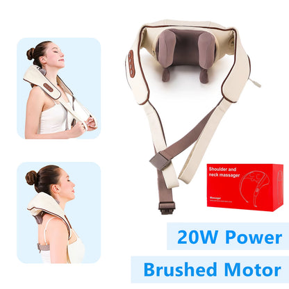 26W Neck and Shoulder Massager Wireless Shoulder and Back Kneading Massage Shawl Trapezius Neck Cervical Masajeador