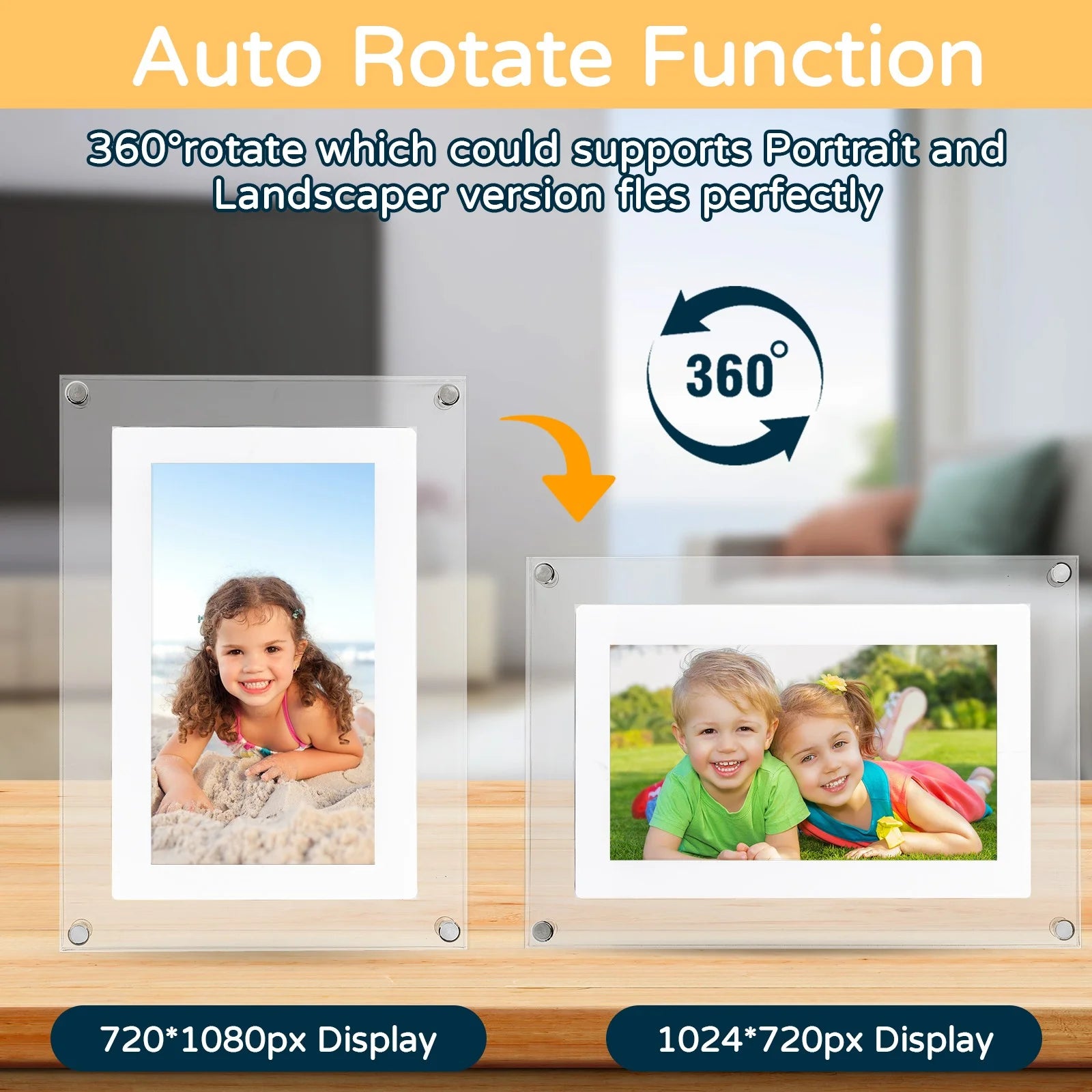 5 Inch Acrylic Digital Picture Frame, 2GB Memory, 1000Mah Built-In Battery, Digital Photo Frame Supporting 1920 * 1080 Resolution, Video Frame Perfect for Home Decor,Gift, Valentine'S Day